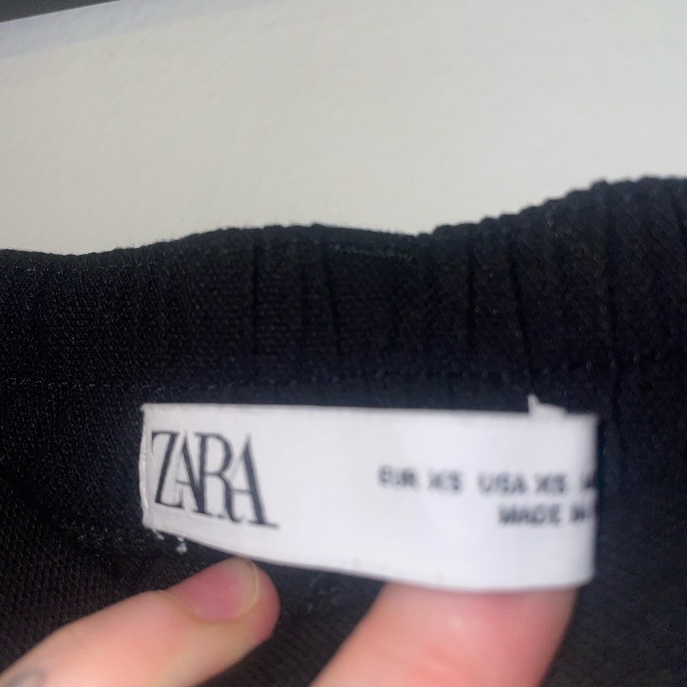 ZARA XS Black Trouser Shorts Work Comfy Casual Spring Summer Trendy High Waist - Picture 4 of 4